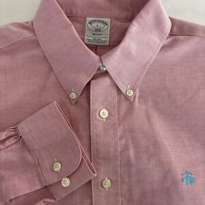 Brooks Brothers Men's‎ Large Pink Button Down Long Sleeve Original Polo Shirt